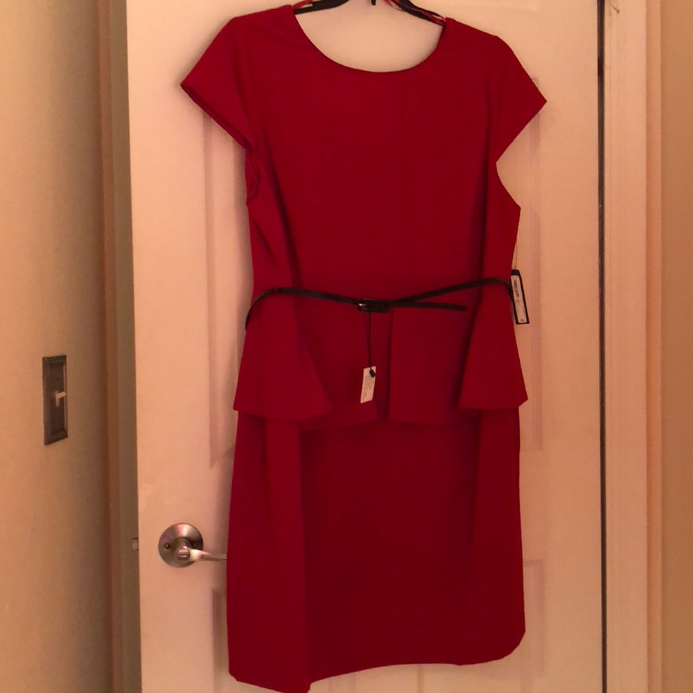 NWT red dress flattering fit